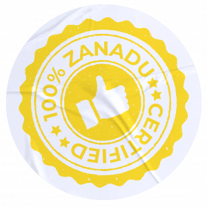 Sticker „100% Zanadu Certified“ – Qualitätsmerkmal der Coverband München